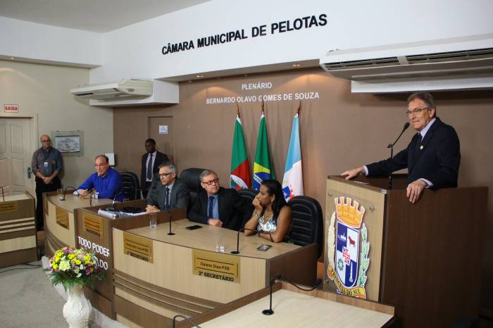 Cerimônia de posse vereador Anderson Garcia (PTB) como o novo presidente da Câmara de Vereadores