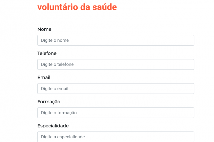 Neste momento a demanda é por profissionais da área da saúde