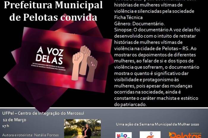'A Voz Delas' é um filme sobre mulheres vítimas de violência em Pelotas