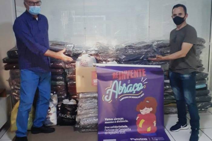 Empresa doou cem cobertores de lã