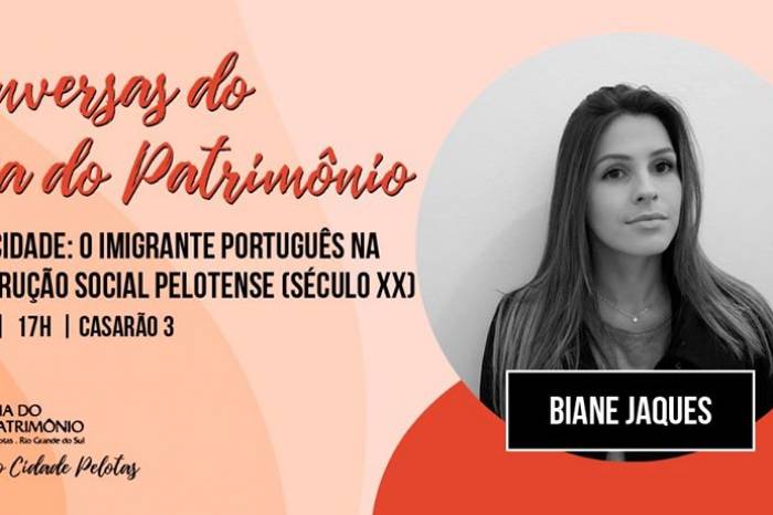 Programa 'Conversas do Dia do Patrimônio' terá participação da historiadora Biane Jaques, a partir das 17 horas