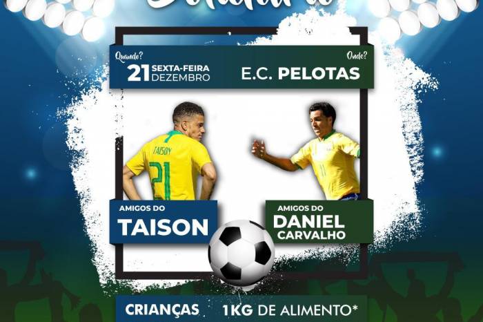Partida beneficente começa às 20h, nesta sexta