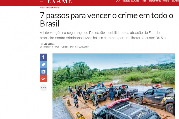 Política de segurança do município foi citada na revista Exame