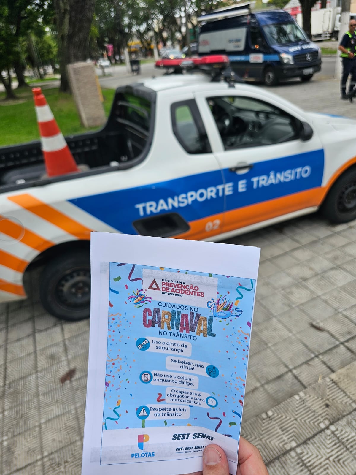 Atividade chama a atenção sobre comportamento no trânsito no período de Carnaval