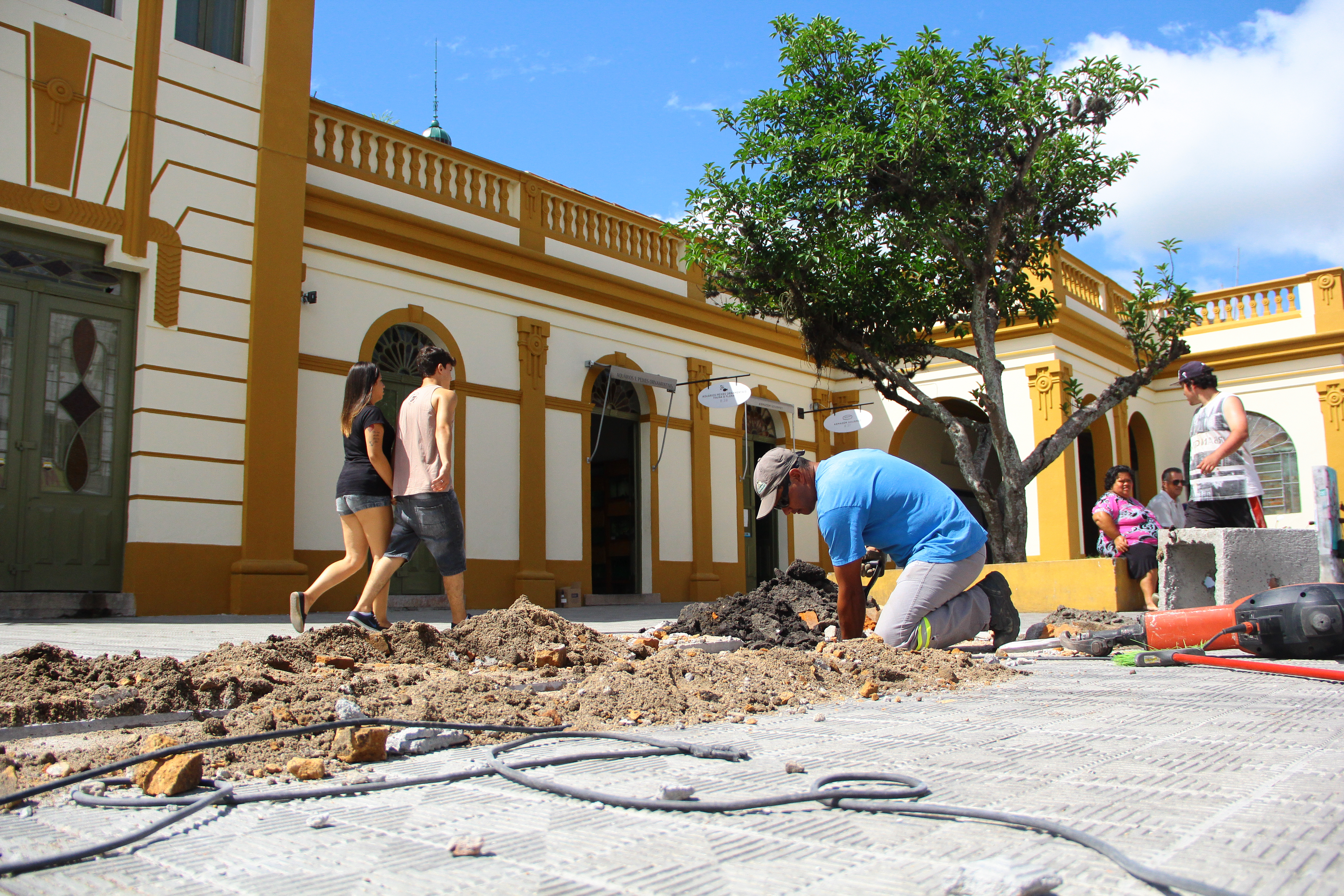 Serão colocados 14 novos postes - três de dez metros de altura com duas luminárias e onze de cinco metros de altura - no entorno do prédio