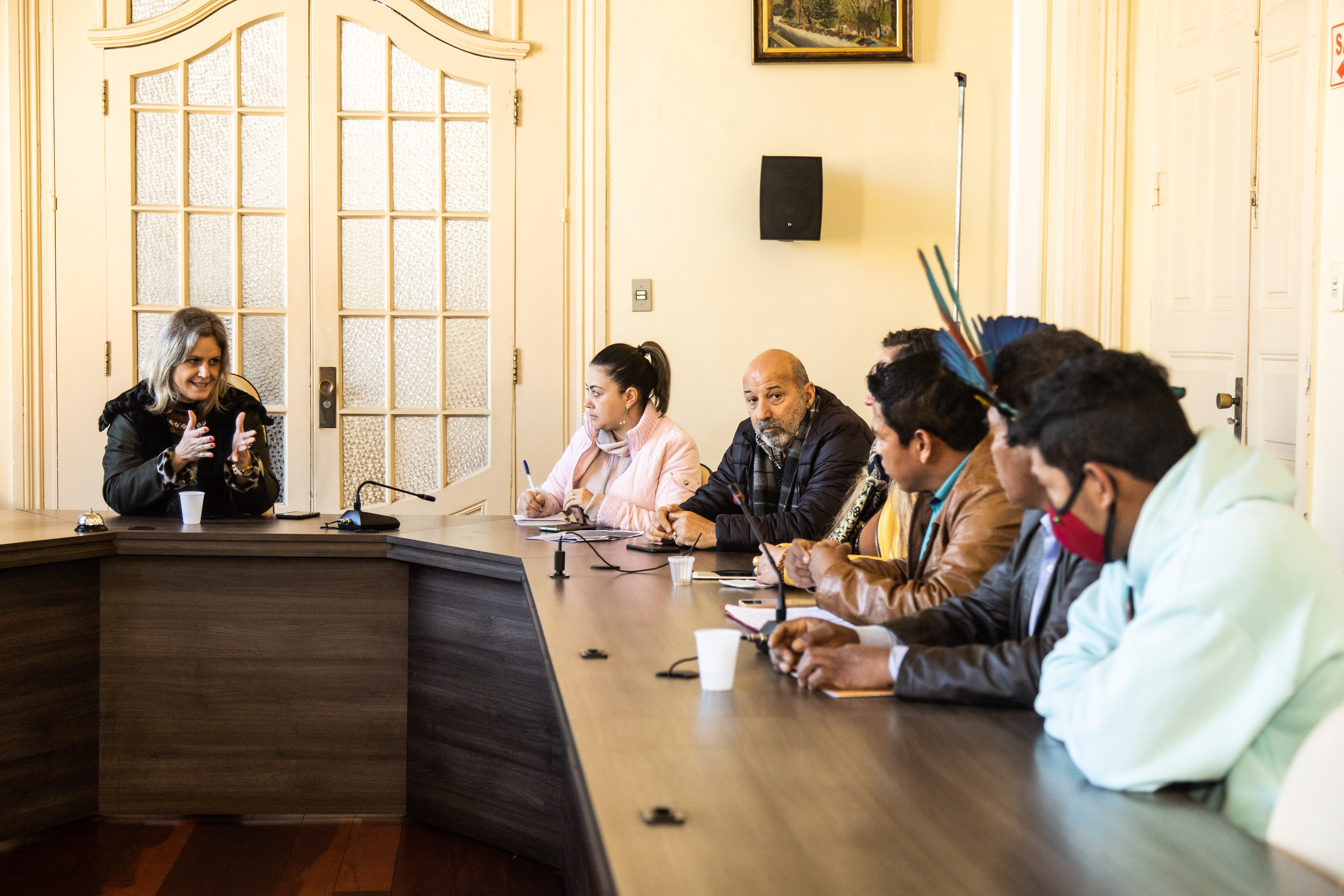 Representantes da aldeia indígena estiveram reunidos com a chefe do Executivo e equipe de governo para tratar de melhorias para o grupo
