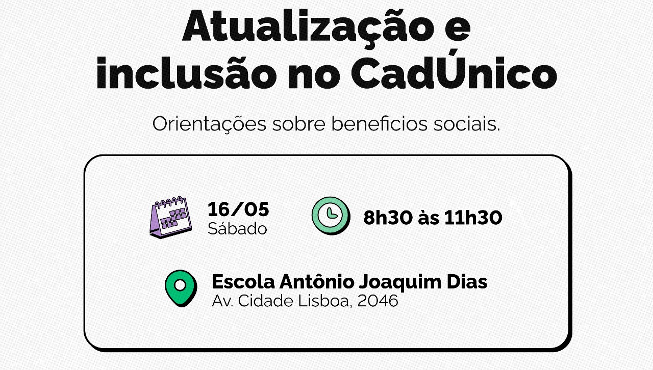 Evento será na Emef Antônio Joaquim Dias