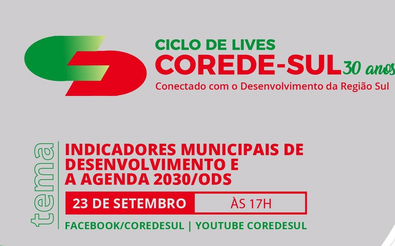 O evento online ocorre nesta quinta, dentro do Ciclo de Lives do Corede-Sul