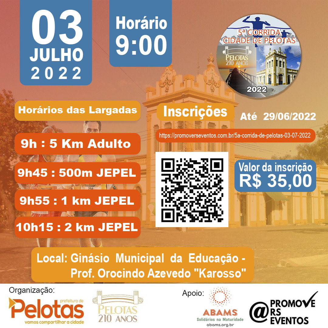 O Ginásio Municipal Karosso será o novo ponto de partida dos eventos de corrida que comemoram os 210 anos de Pelotas no domingo (3)