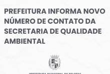 Prefeitura divulga novo número de WhatsApp da Secretaria de Qualidade Ambiental