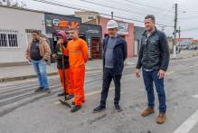 Marroni vistoria obras de asfaltamento na zona Norte