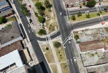 Sinalização horizontal da avenida Fernando Osório segue em andamento