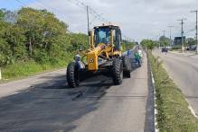 Secretaria de Obras conclui reperfilamento asfáltico em trecho da Adolfo Fetter
