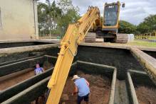 Sanep realiza limpeza de filtros na ETA Santa Bárbara