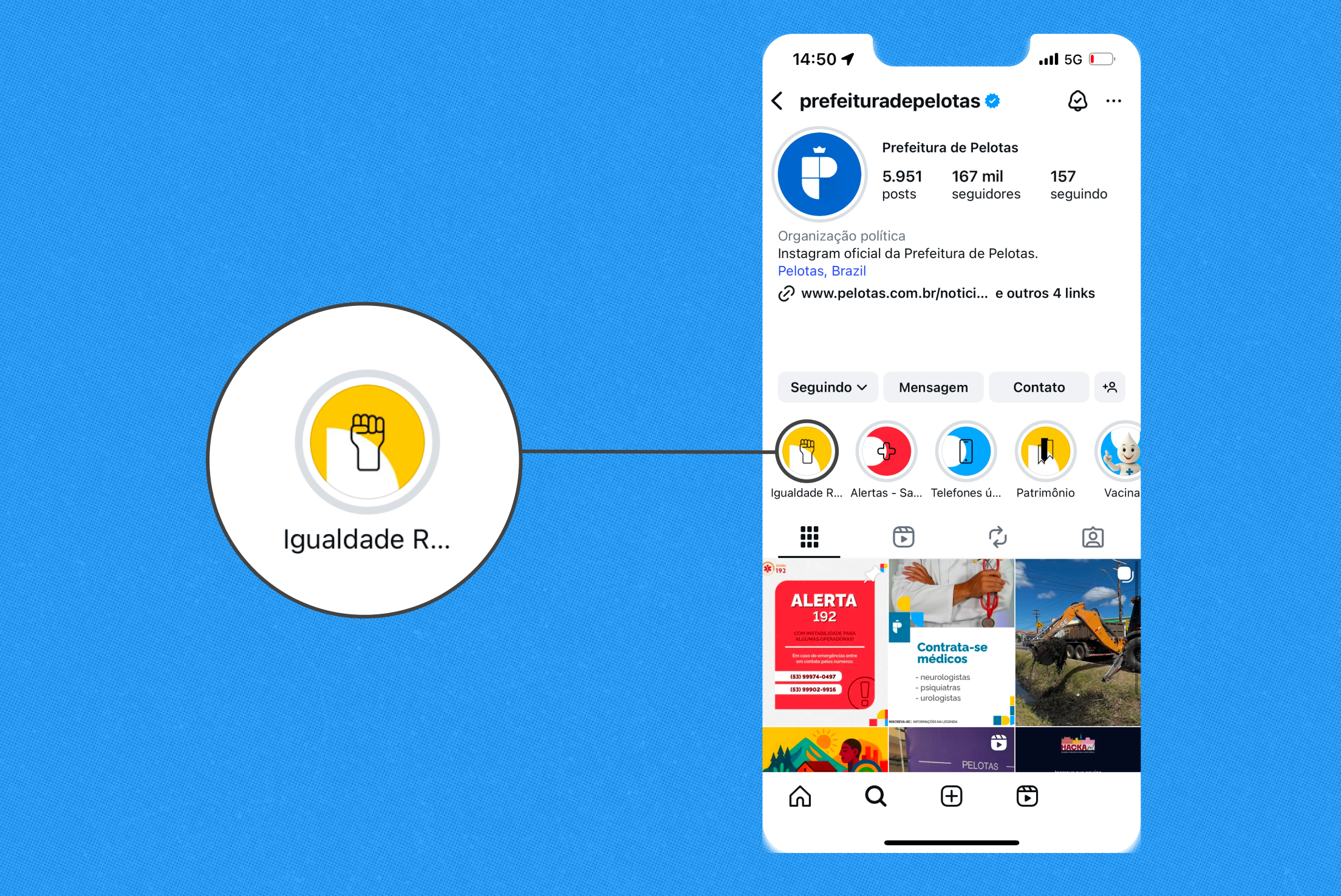 Programação está em destaque no perfil da Prefeitura no Instagram