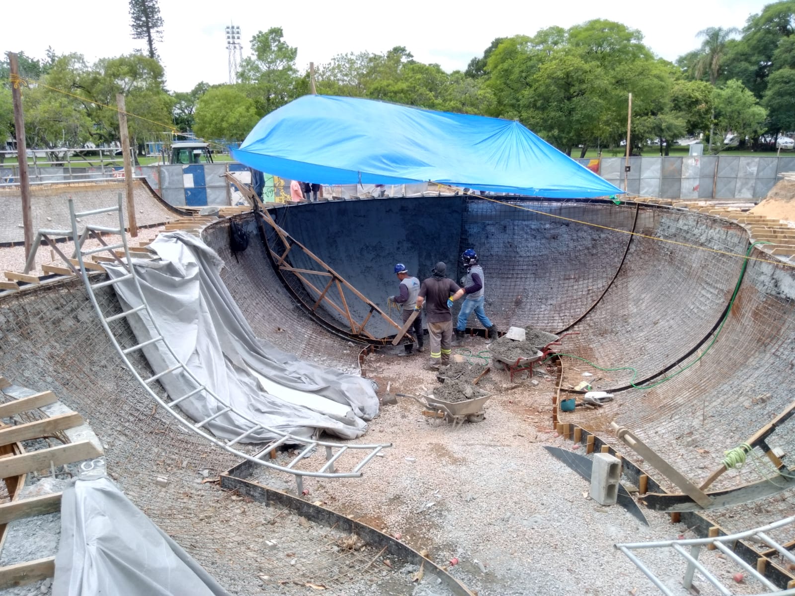 Espaço para a prática esportiva no Parque Dom Antônio Zattera tem aproximadamente 1.000 metros quadrados de área construída