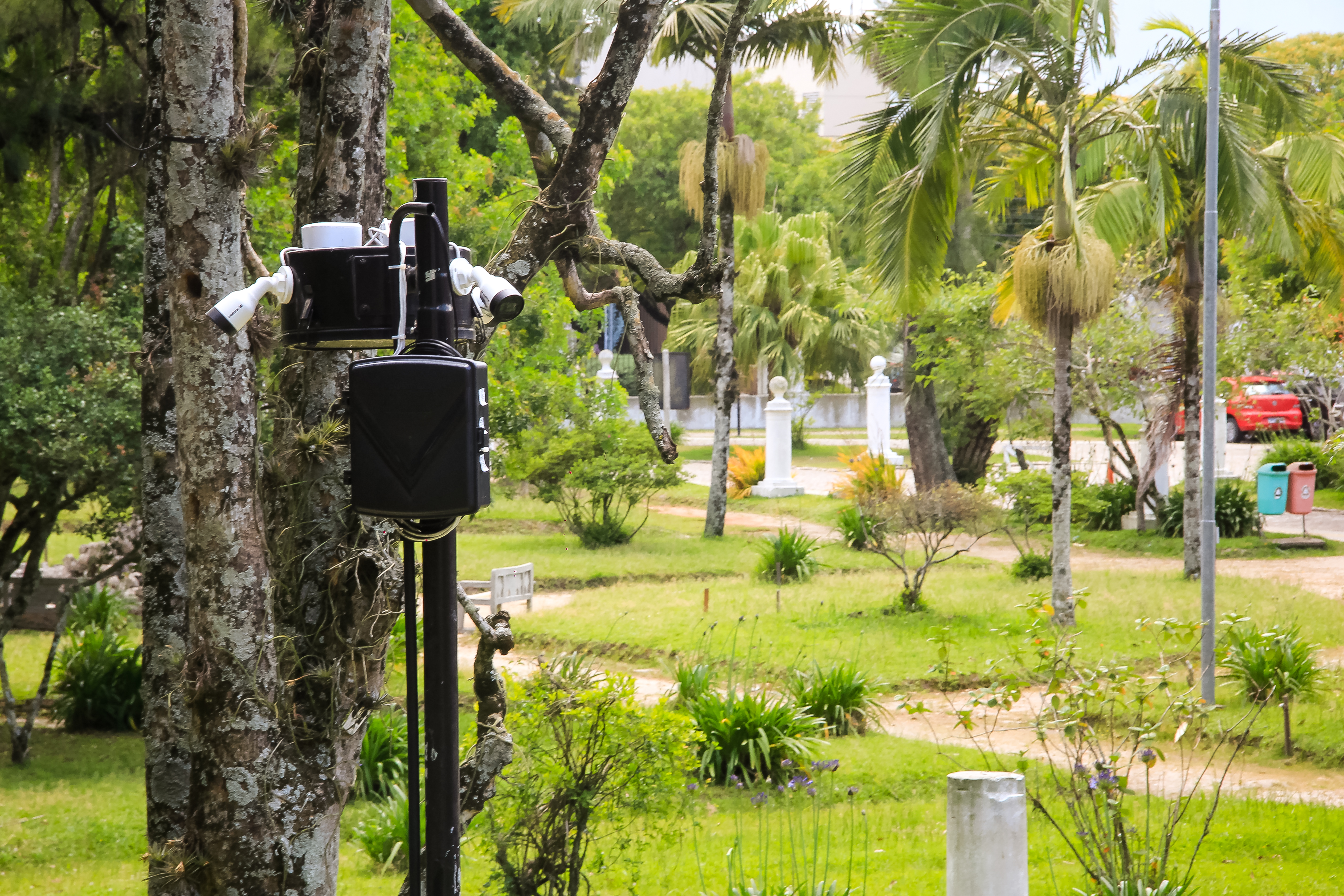 A instalação dos equipamentos de segurança visa proteger o espaço histórico e garantir segurança para quem frequenta o local. Fachada do Parque também receberá cercamento