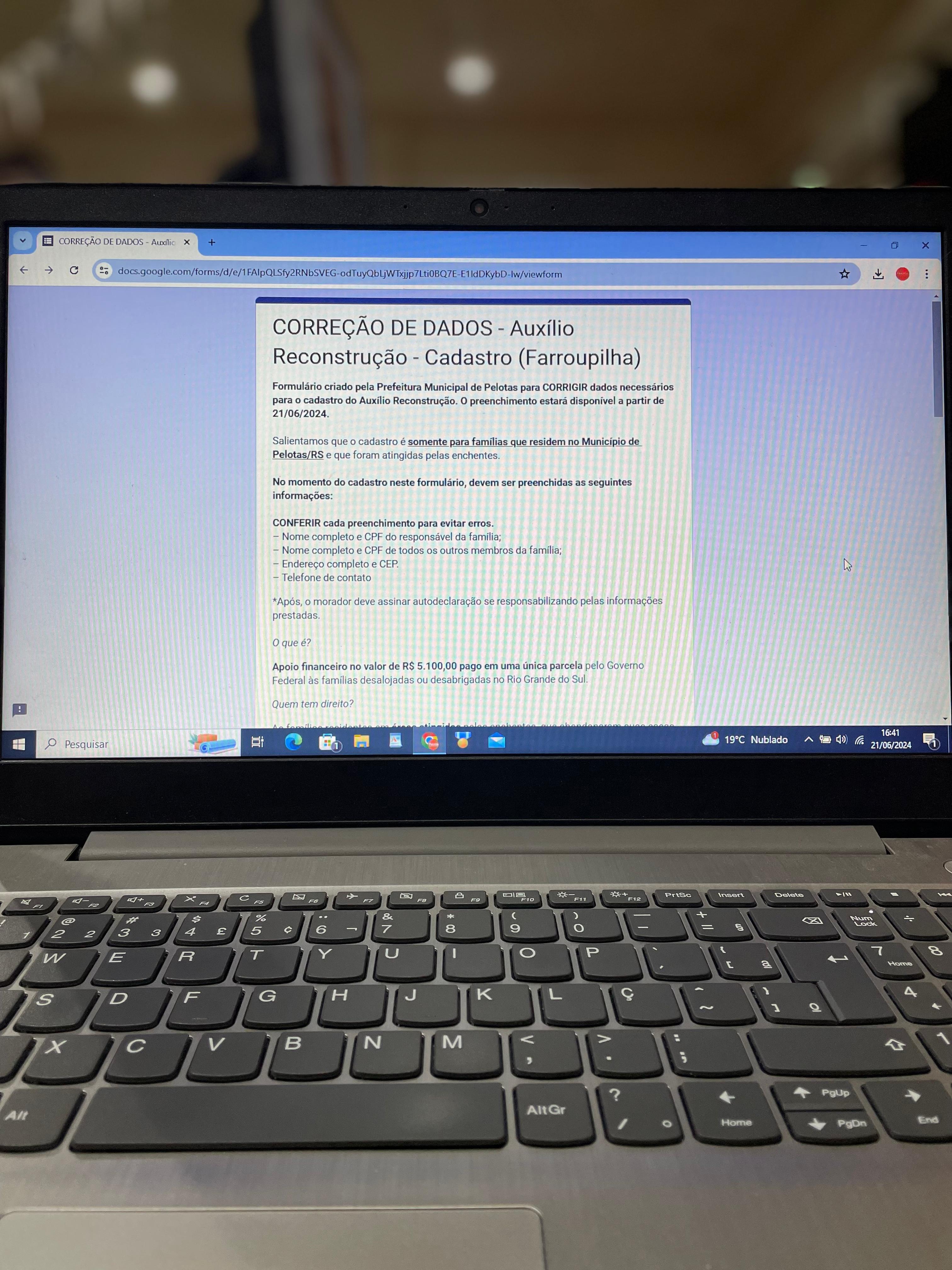 Agora, relação de nomes que precisam reenviar solicitação ao governo federal inclui moradores das Doquinhas, Ceval, Estrada do Engenho, Areal fundos e Simões Lopes; prazo vai até as 23h59 de segunda-feira (24)