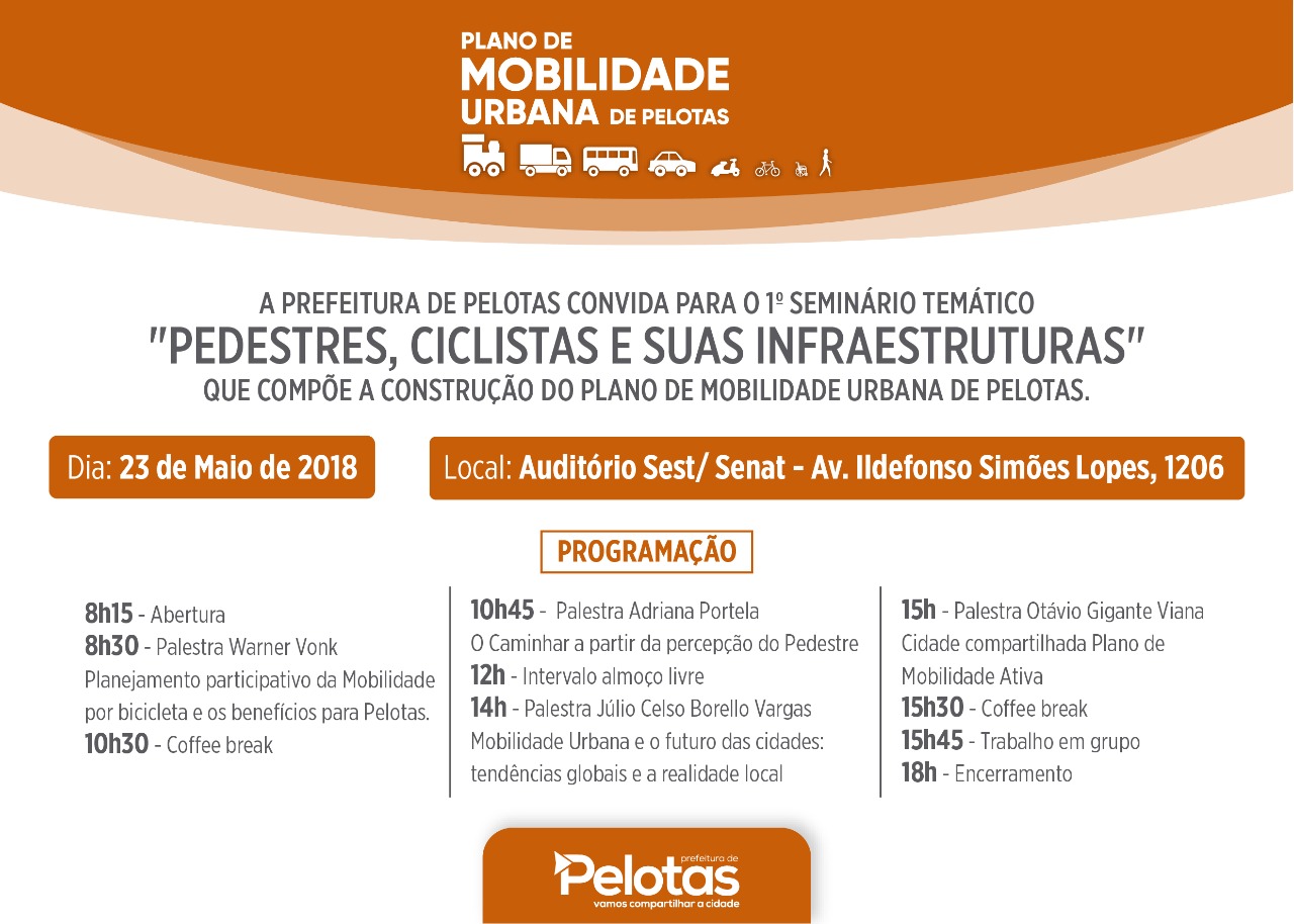 Trânsito de pedestres e ciclistas será debatido no encontro