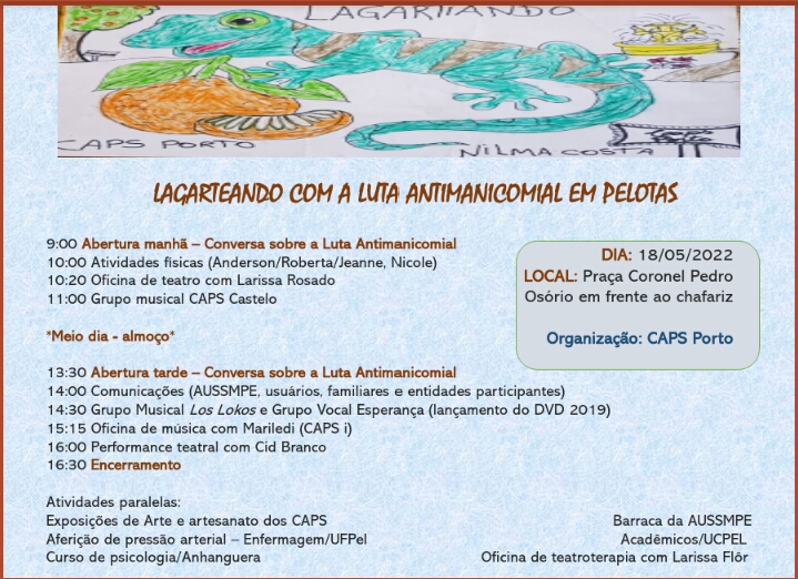 As atividades serão das 9h às 16h30 na Praça Coronel Pedro Osório