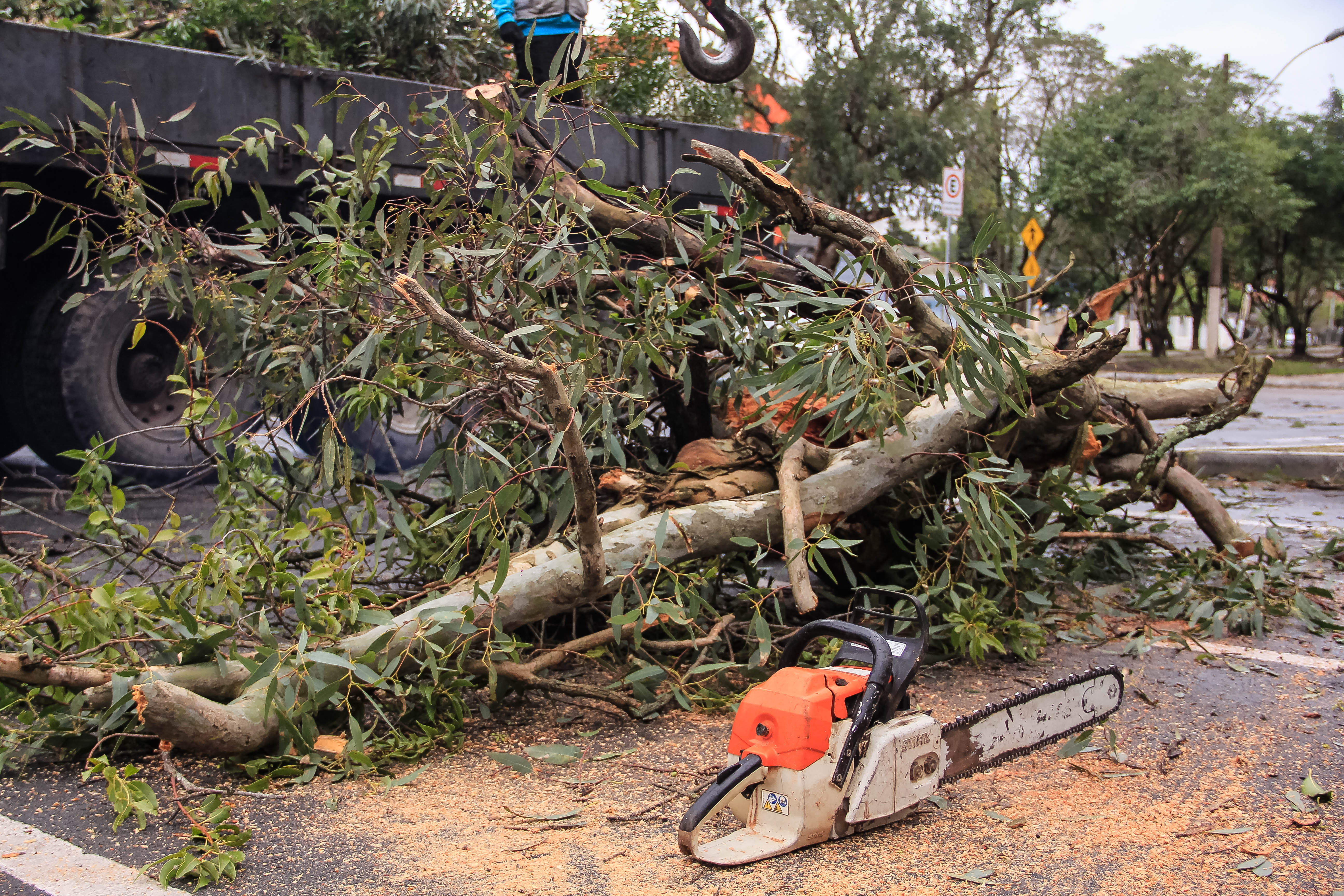 Não há desabrigados. Nove casas foram destelhadas. Pico de vento atingiu mais de 90 km/h e acumulado de chuva chegou a 61 milímetros em três dias