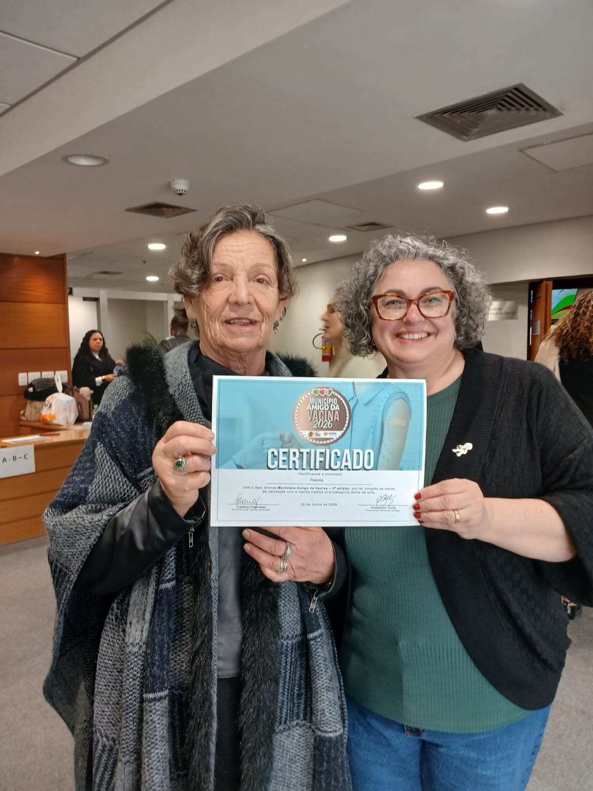 Pelotas recebeu o selo bronze na categoria Dente de Leite referente à vacinação da Tríplice Viral do ano de 2025 com cobertura de cerca de 98% da população