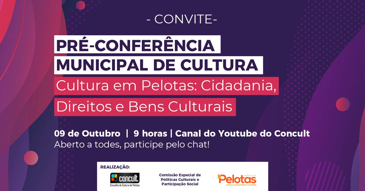 Toda a comunidade é convidada a participar do evento que visa avançar no debate de propostas de políticas culturais ligadas à acessibilidade, descentralização e democratização da cultura