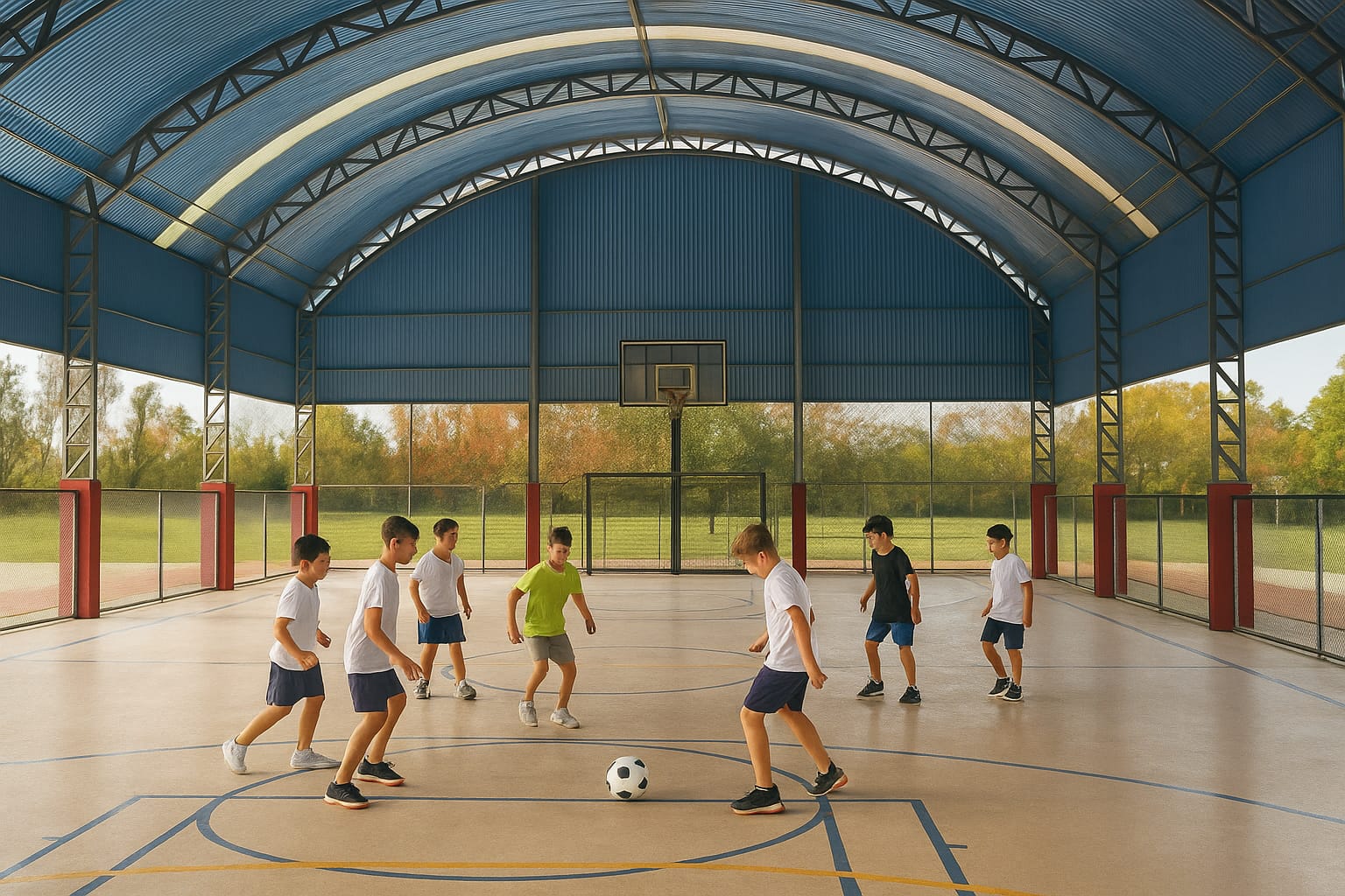 Além de quadra coberta na Emef João da Silva Silveira, município promove intervenções em assentamento e elabora praça de equipamentos para a localidade