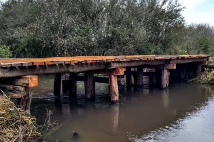 Triunfo, 4º distrito, recebe a nova estrutura sobre o leito do Arroio Grande, na estrada Colônia Cerrito