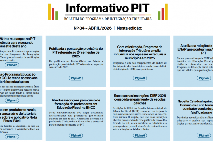 Boletim da Receita Estadual busca divulgar informações acerca de ações fiscais