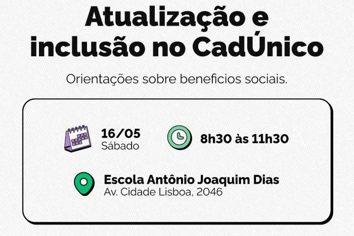 Evento será na Emef Antônio Joaquim Dias