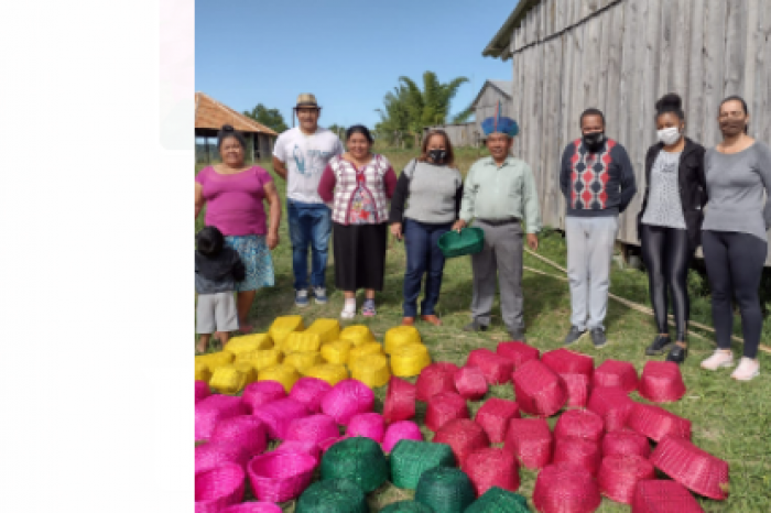 Equipe da Secretaria de Cultura esteve na comunidade Kaingang da Cascata ajudando 16 artesãos a pleitearem a parcela única de R$ 800