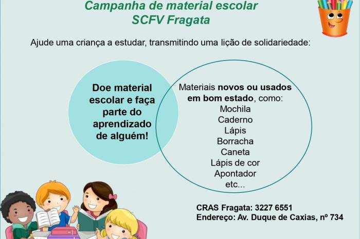 Cras Fragata arrecada itens para atender crianças em situação de vulnerabilidade