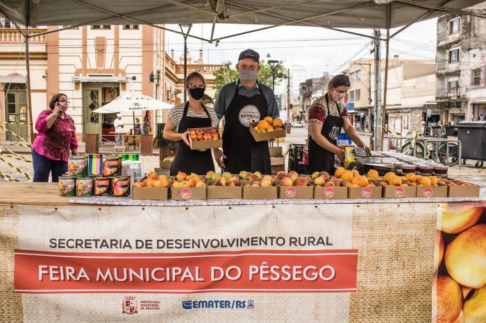 Cerimônia também marcará o início da Feira Municipal do Pêssego, com bancas de produtores no Centro e bairros da cidade