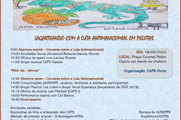 As atividades serão das 9h às 16h30 na Praça Coronel Pedro Osório