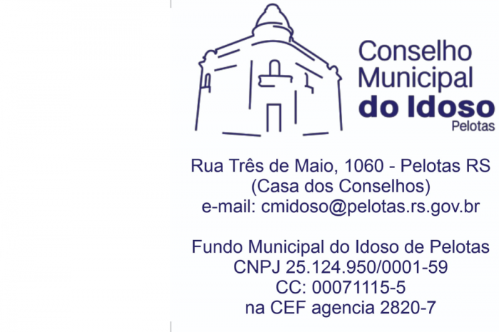 Os recursos doados ao Fundo Municipal do Idoso serão revertidos em políticas públicas que beneficiem a população de 60 anos ou mais residente em Pelotas