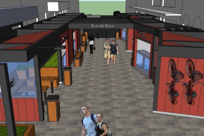 Espaço na rua 7 de Setembro, esquina Calçadão da Andrade Neves, está reservado para a tradição doceira de Pelotas