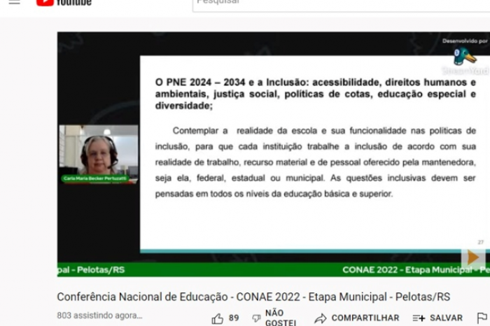 Evento virtual teve representantes da Prefeitura, do Estado e de conselhos e instituições da área, que debateram também o Plano Nacional de Educação