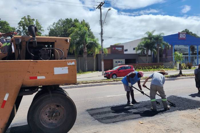 Laranjal, Areal e Três Vendas foram os bairros de atuação das equipes da Secretaria de Obras e Pavimentação