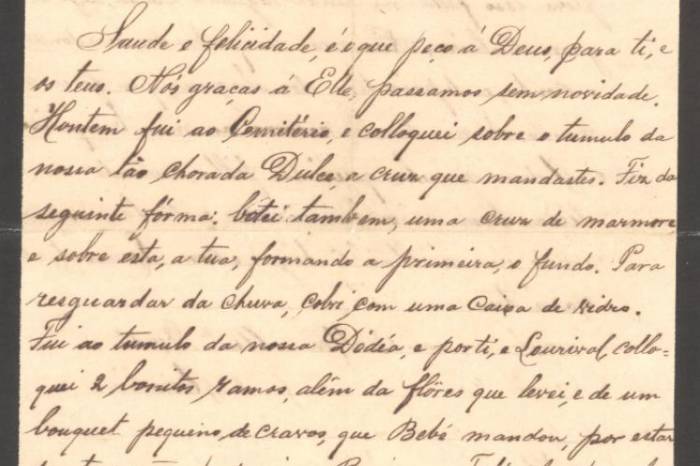 As cartas trocadas entre a Baronesa Amélia e sua filha Sinhá serão apresentadas em imagens no Casarão 2 da Praça Coronel Pedro Osório, e em filme que será exibido sexta (28), às 17h, no Casarão 6