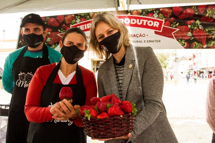 A prefeita Paula Mascarenhas participou da abertura nesta sexta-feira (1º) no Largo do Mercado Público. A fruta poderá ser encontrada em bancas localizadas no Centro e nos bairros da cidade