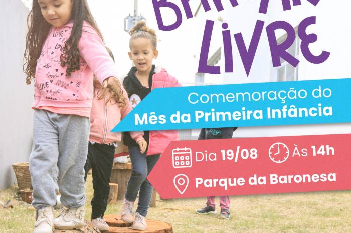 Vem Brincar Livre! terá diversas atividades no mês de conscientização ao período de início da infância.