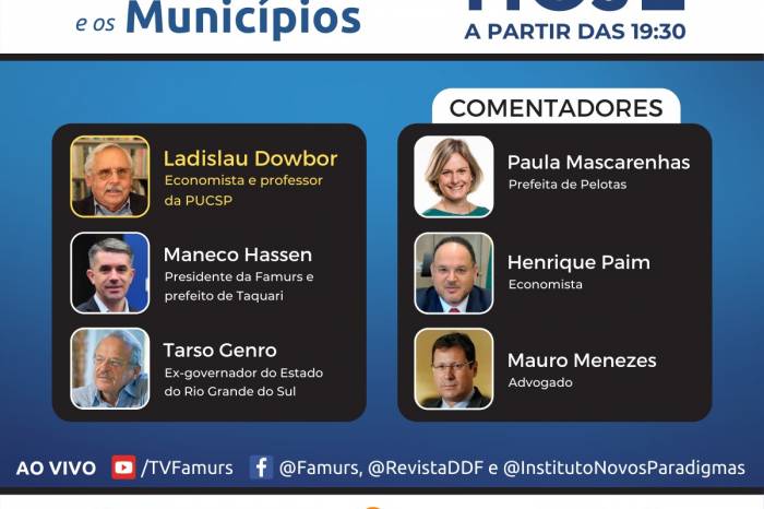 Evento contará com a presença do economista e professor da PUC-SP, Ladislau Dowbor, para falar sobre os desafios da gestão municipal