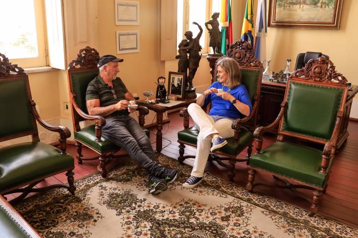 Paula esteve reunida com Ildo Sallaberry (PP) no Paço Municipal