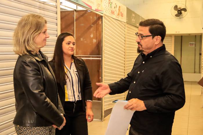 Prefeita Paula e secretário estadual de Planejamento, Governança e Gestão, Cláudio Gastal visitaram as instalações que abrigará a estrutura, no Pop Center