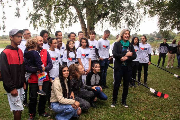 Cerimônia realizada às margens do Arroio Pelotas recebeu os novos alunos e recursos para continuidade do projeto
