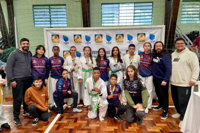 Cristian Soares e Taylor Macedo garantem vaga na seleção gaúcha para os Jogos Escolares Brasileiros de Taekwondo