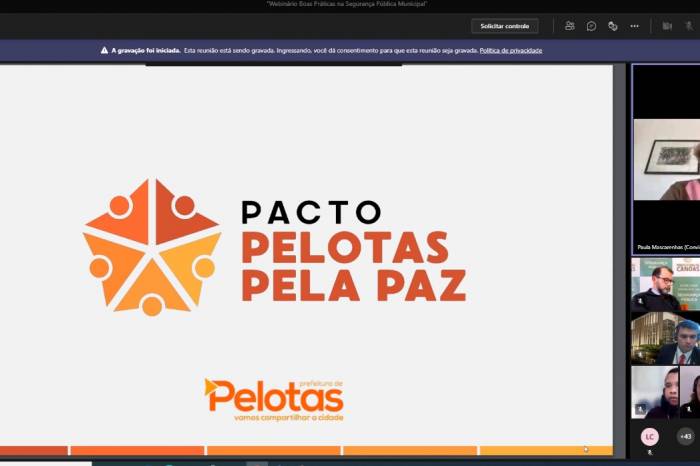 Prefeita participou de evento virtual, promovido pela Secretaria Nacional de Segurança Pública, com a presença de representantes de diversos municípios brasileiros