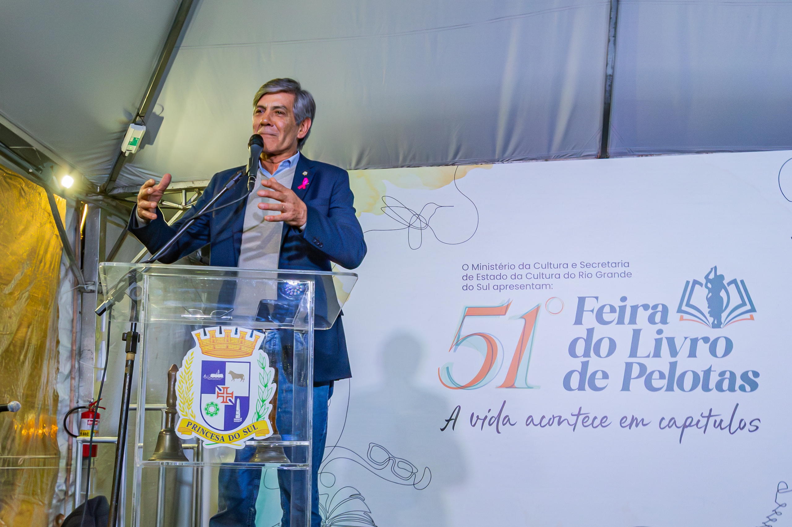 Em discurso na cerimônia de abertura, prefeito Fernando Marroni destacou que evento reforça a convicção do município pela ciência, pela cultura e pelo conhecimento