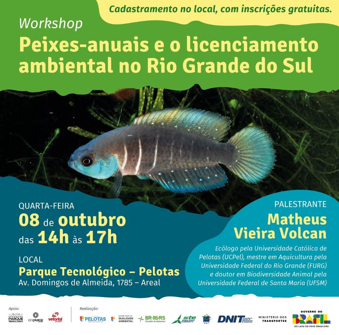 Atividade promovida pela SQA ocorre no Parque Tecnológico e destaca importância dos peixes-anuais